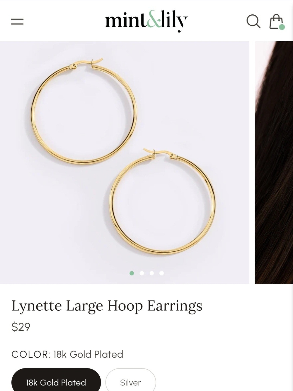 Mint & Lily Lynette Large Hoop Earrings — 18k Gold Plated